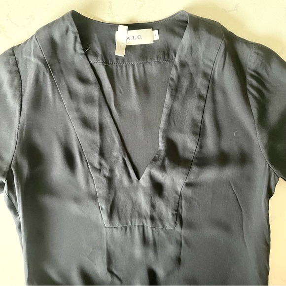Like new, A.L.C black silk dress with pockets, size 4 - Picture 6 of 6